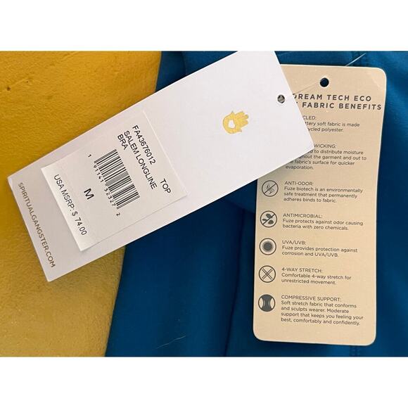 NEW Salem Long Bra in Topaz SPIRITUAL GANGSTER Color: Topaz - Picture 6 of 8